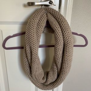 Knit tan/beige/light brown infinity scarf